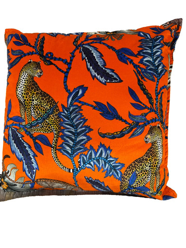 Velvet cushion pillow tiger - velvet,